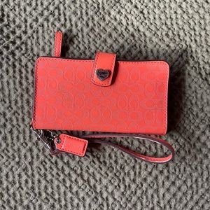 Coral Coach wristlet
